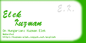 elek kuzman business card